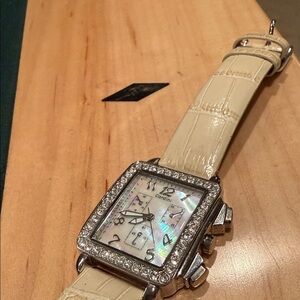 Women's Cream Watch with Silver Accents